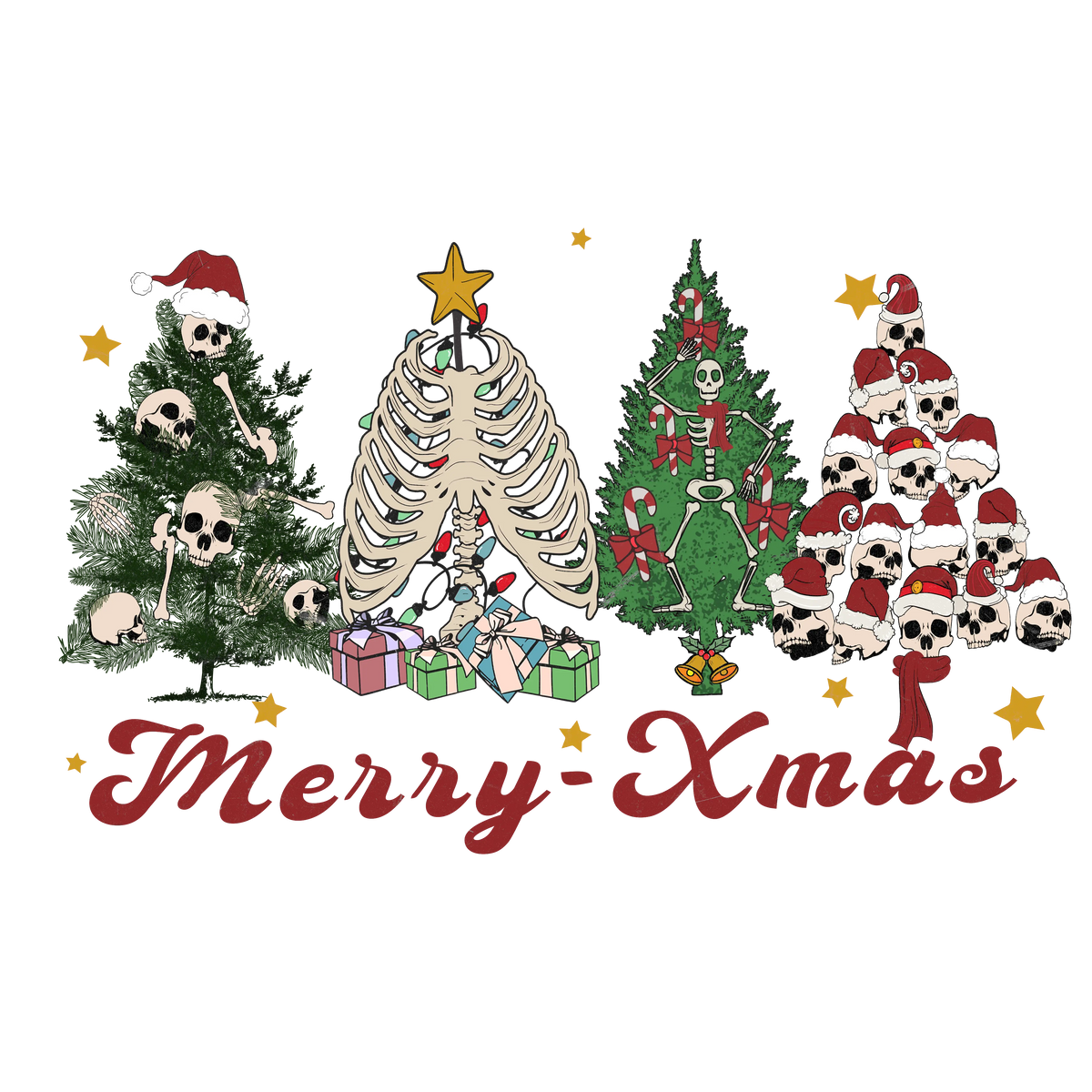 Merry Christmas skeleton (17) Christmas   Holiday Ready To Press Dtf Transfers dtfintexas