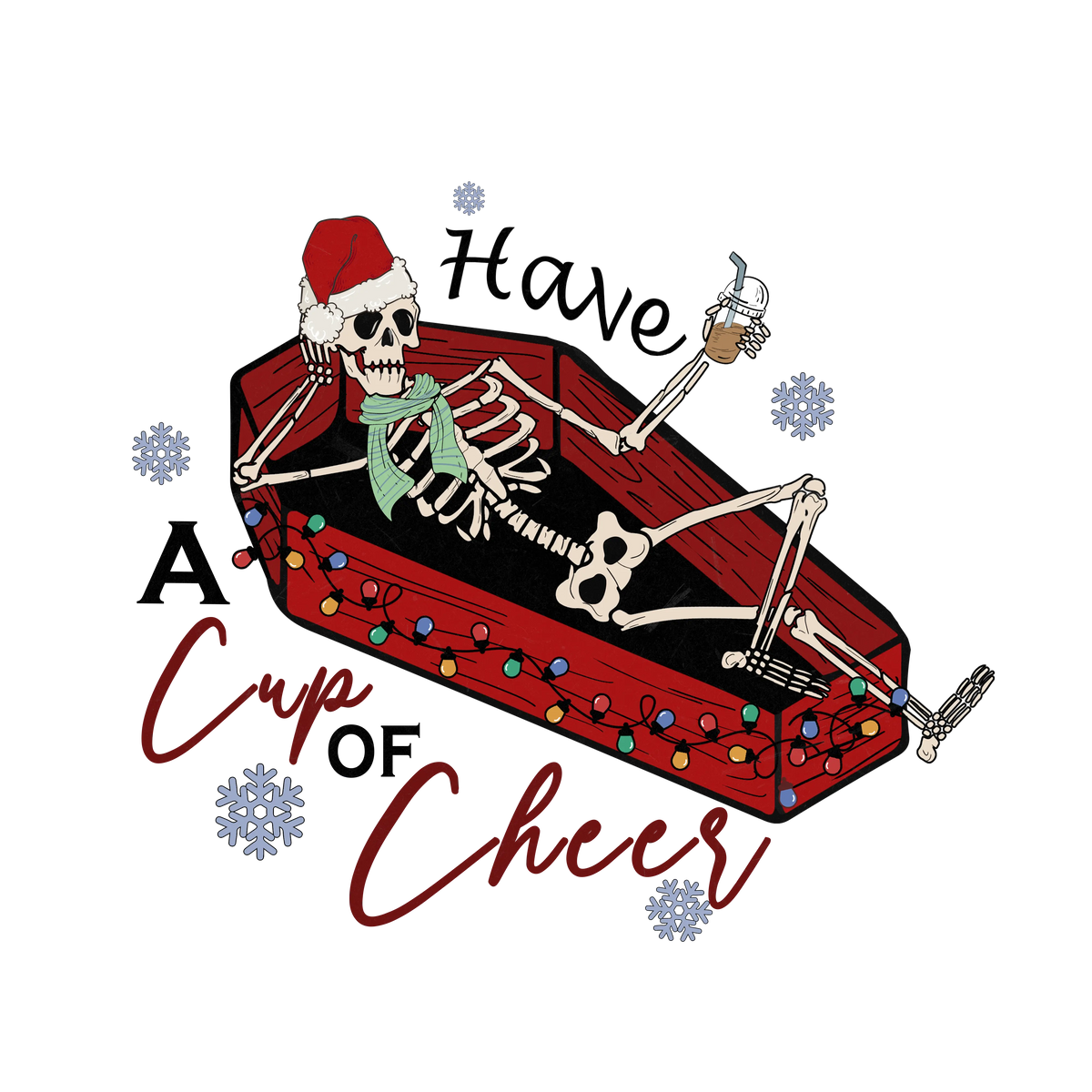 Merry Christmas skeleton (18) Christmas   Holiday Ready To Press Dtf Transfers dtfintexas