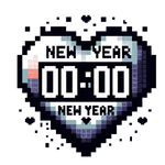 NewYearPixelHeart New Year's Eve  Holiday Ready To Press Dtf Transfers dtfintexas