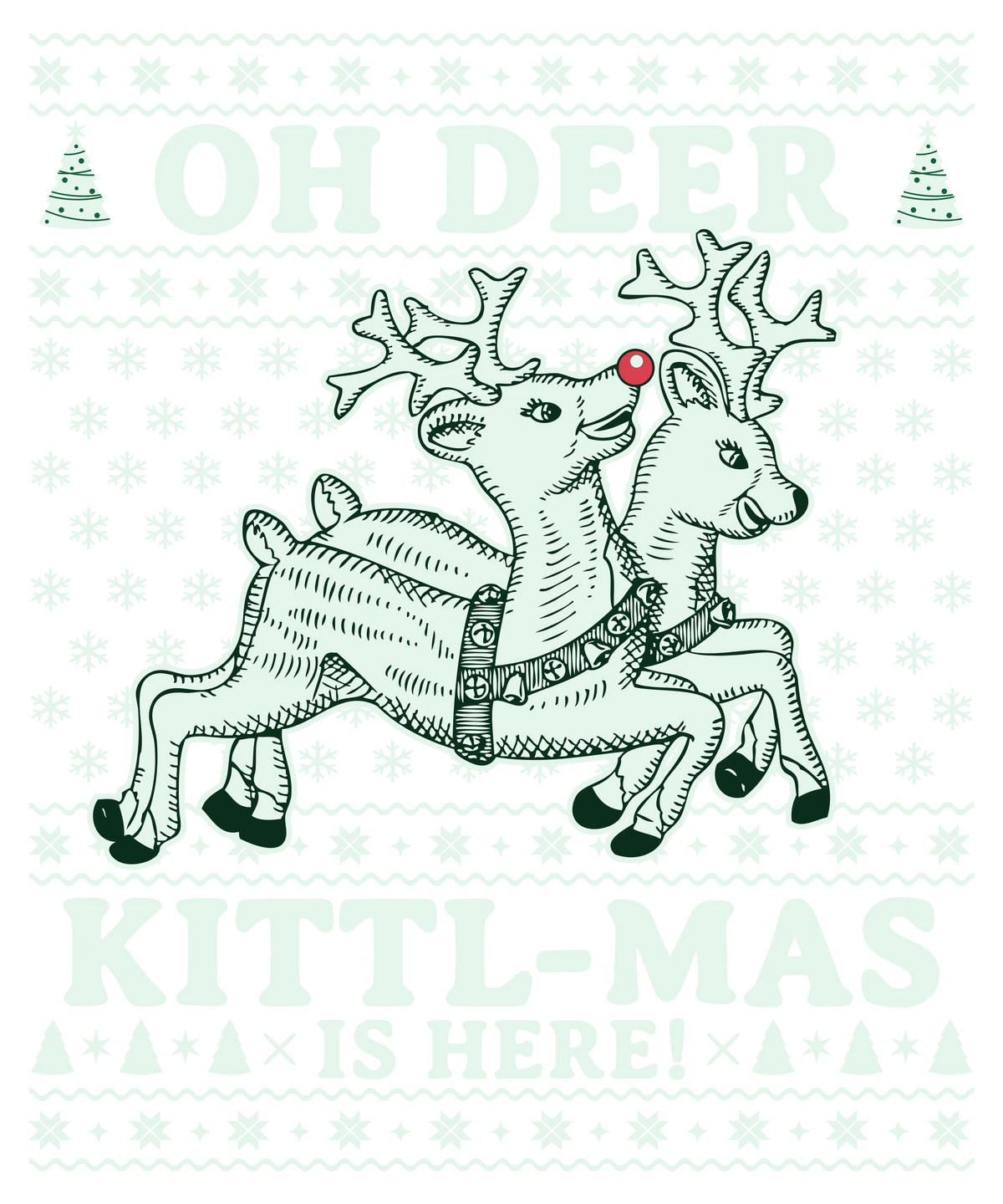 Oh Deer  Ugly Christmas Sweater  Christmas Holidays  Ready To Press Dtf Transfers dtfintexas
