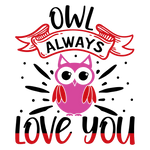 Owl always love you  Valentine' s Day  Holiday Ready To Press Dtf Transfers dtfintexas
