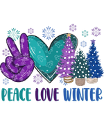 Peace Love Winter  Christmas Holidays  Ready To Press Dtf Transfers dtfintexas