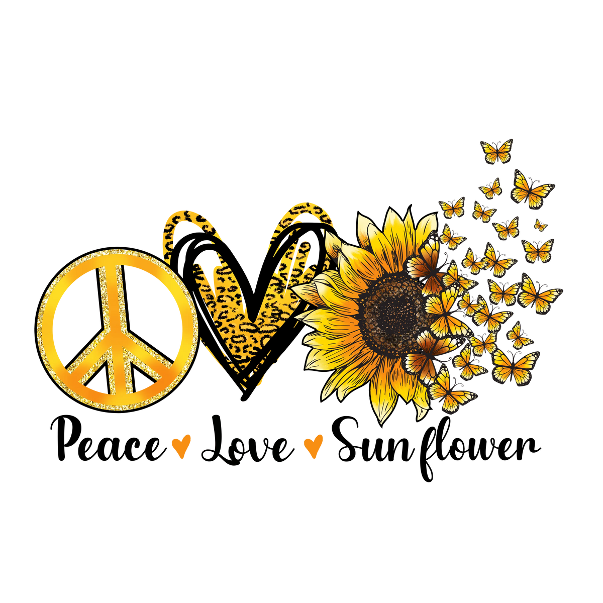 Peace love Sunflower Valentine' s Day  Holiday Ready To Press Dtf Transfers dtfintexas