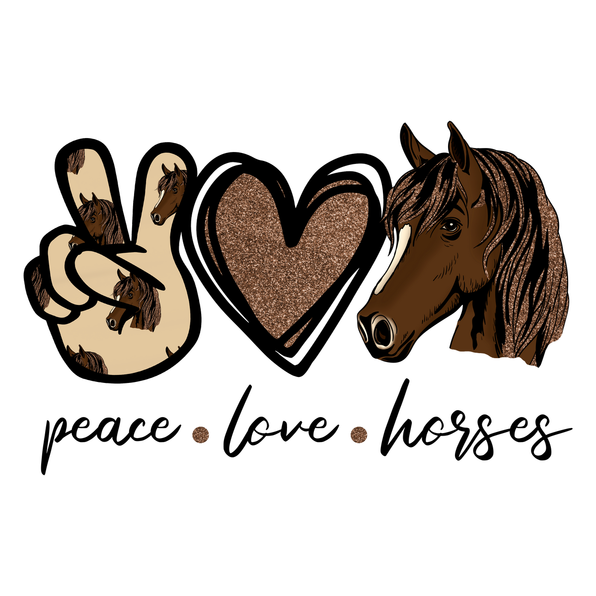 Peace love horses Horses  Animals  Ready To Press  Dtf Transfers dtfintexas