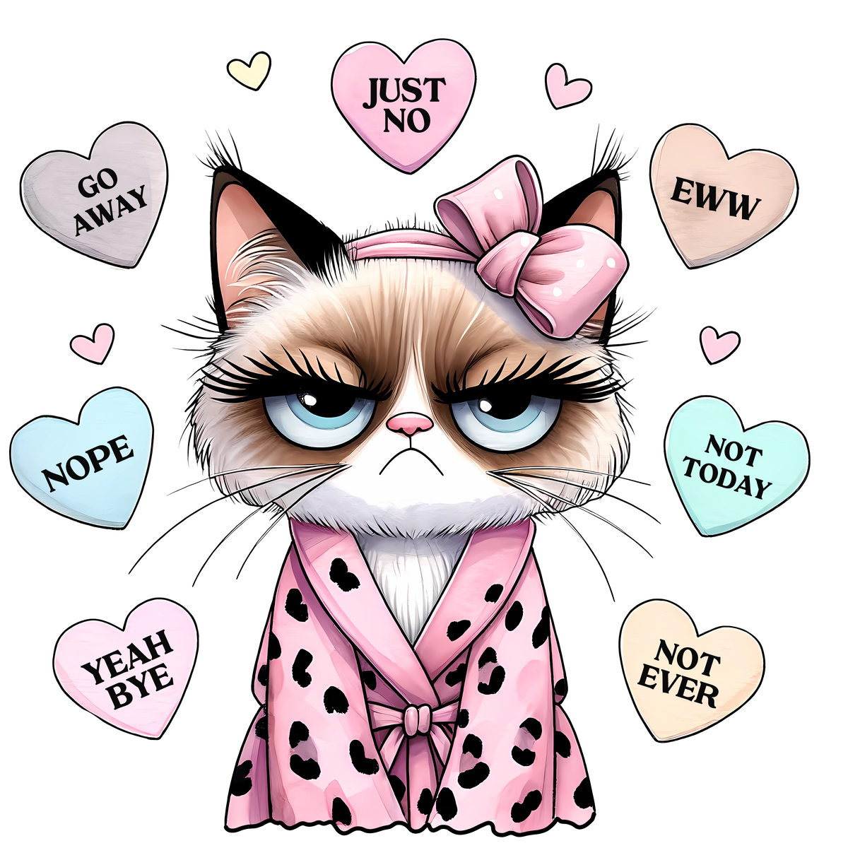Pink Cat Cats Animals Ready To Press  Dtf Transfers dtfintexas