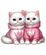 Pink Cats Hoodie 1 Cats Animals Ready To Press  Dtf Transfers dtfintexas