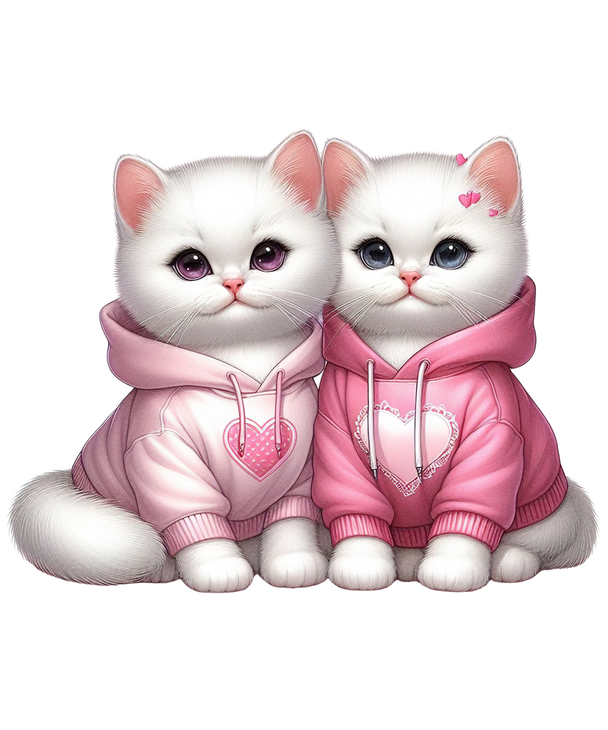 Pink Cats Hoodie 1 Cats Animals Ready To Press  Dtf Transfers dtfintexas