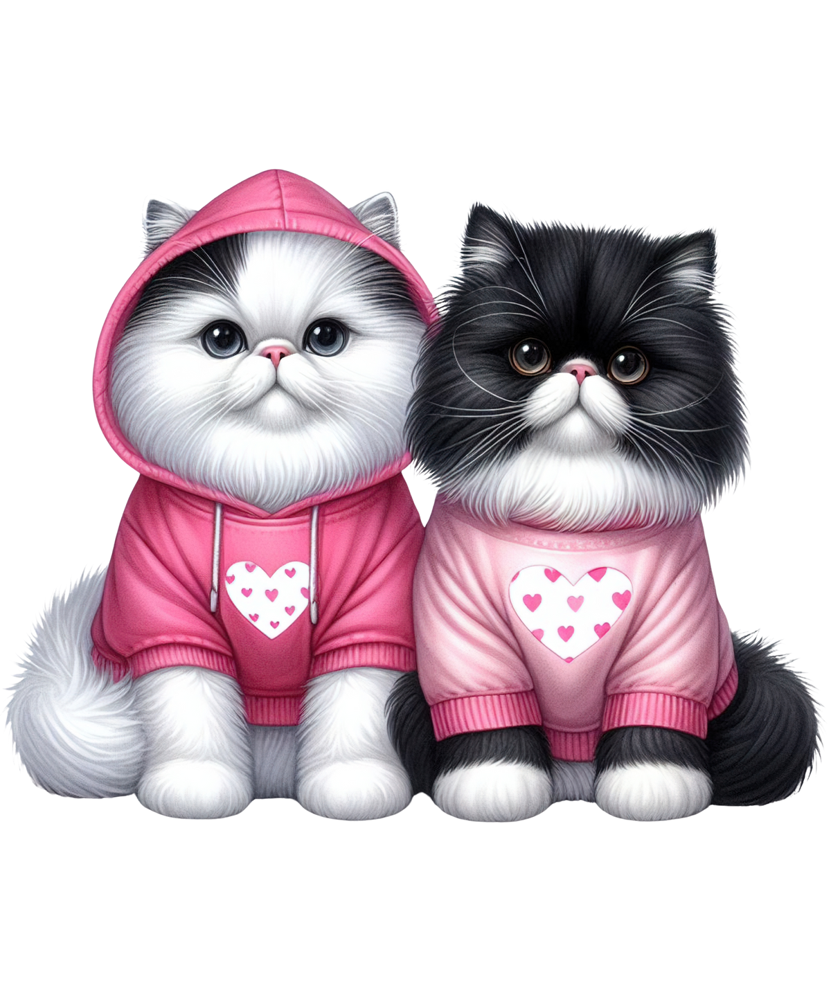 Pink Cats Hoodie 13 Cats Animals Ready To Press  Dtf Transfers dtfintexas