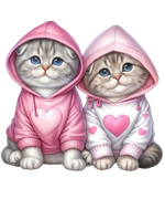 Pink Cats Hoodie 2  Cats Animals Ready To Press  Dtf Transfers dtfintexas