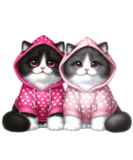 Pink Cats Hoodie 3 Cats Animals Ready To Press  Dtf Transfers dtfintexas