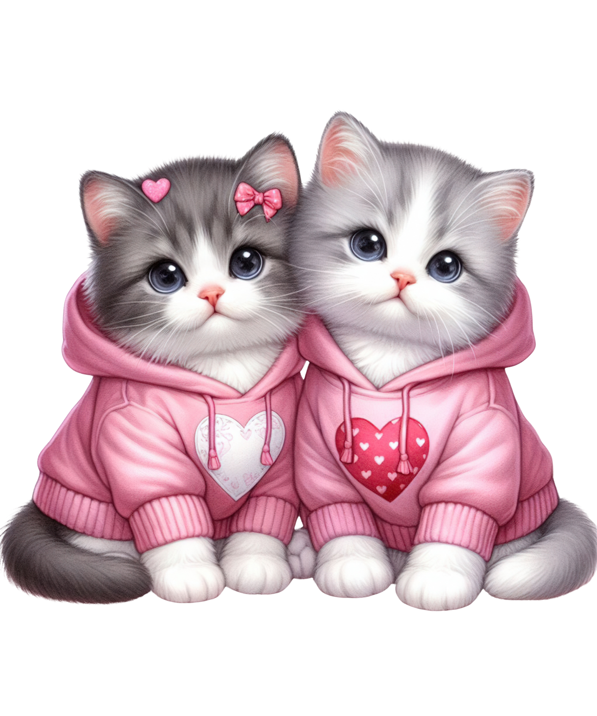 Pink Cats Hoodie 8 Cats Animals Ready To Press  Dtf Transfers dtfintexas