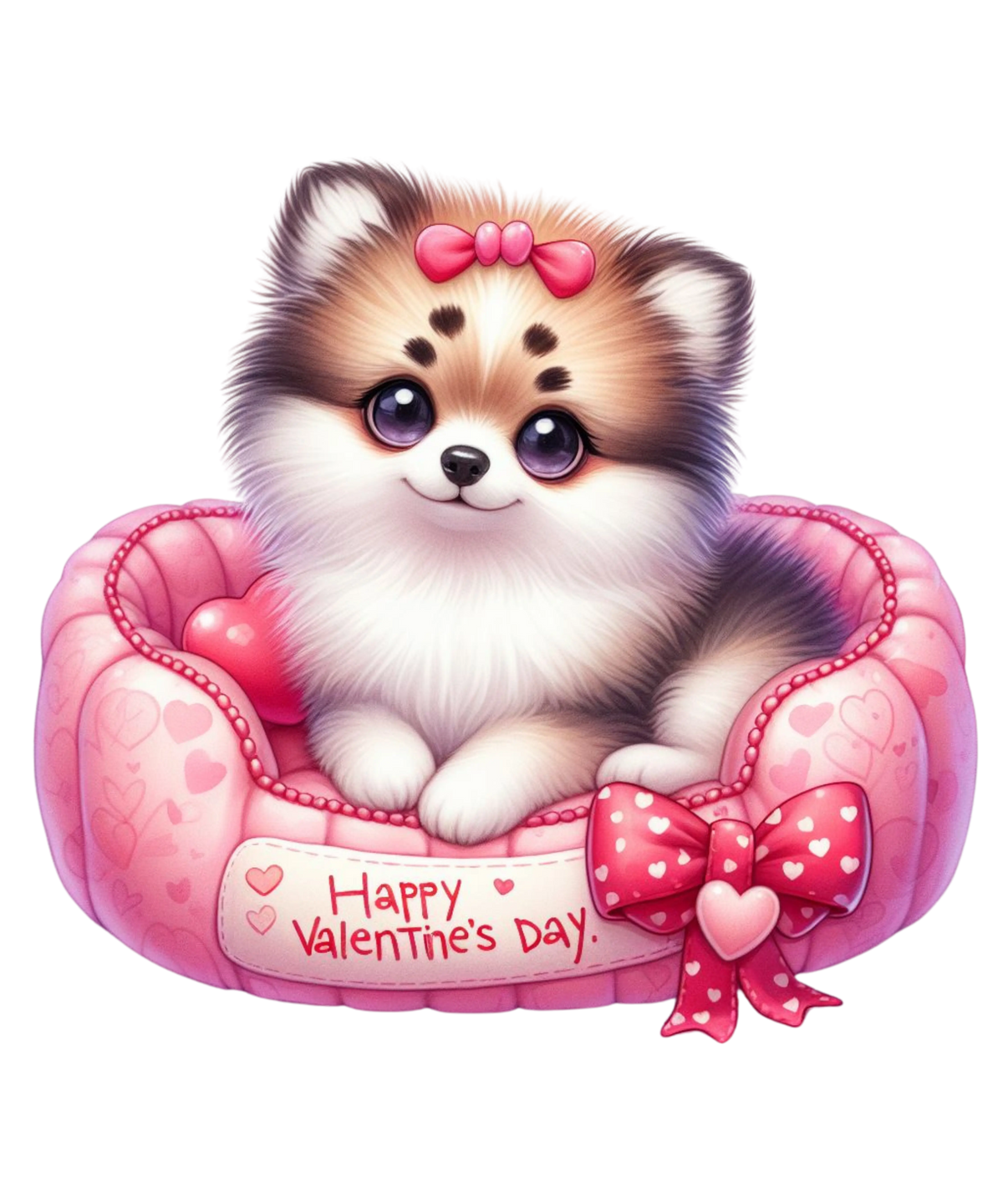 Pomeranian Valentine' s Day  Holiday Ready To Press Dtf Transfers dtfintexas