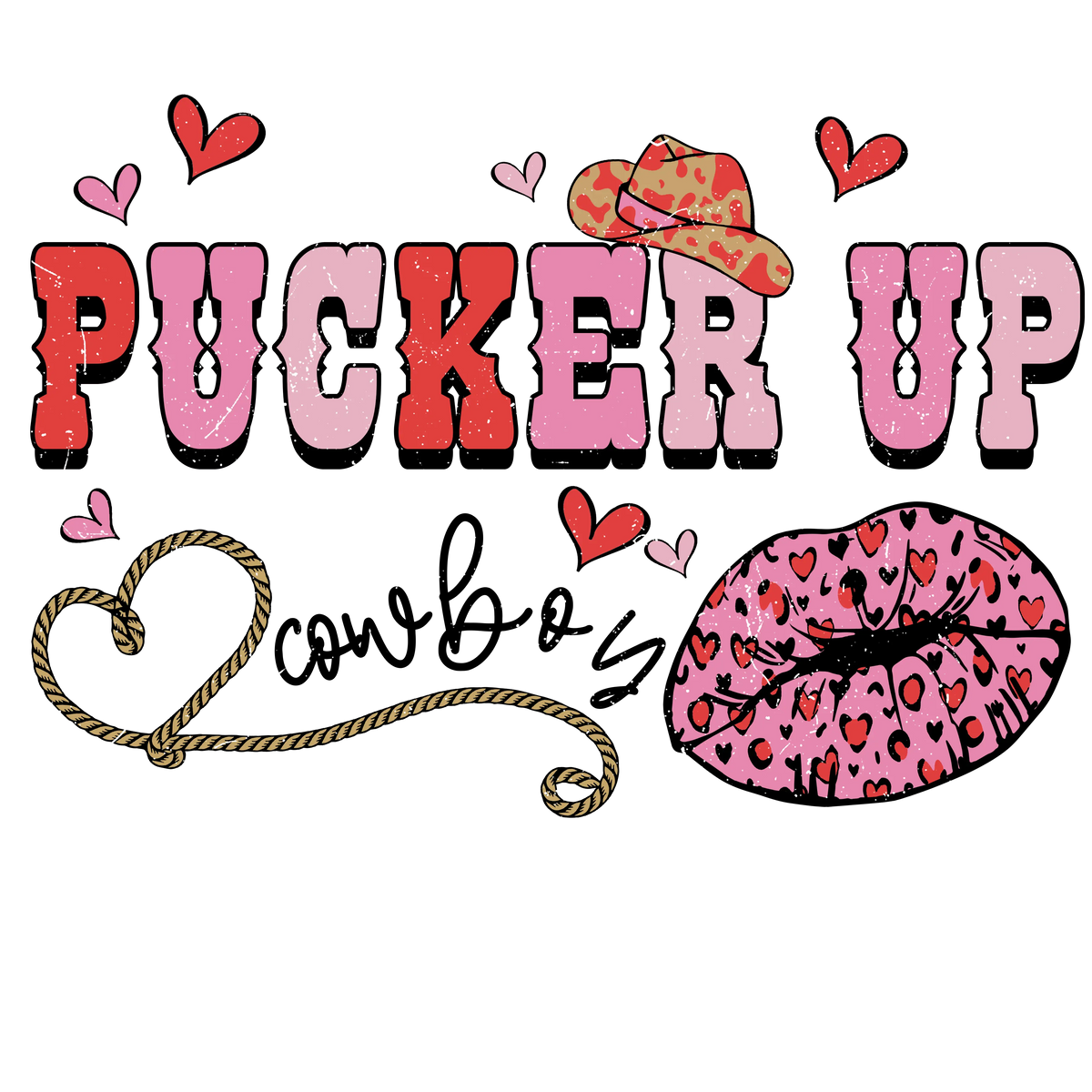 Pucker Up Valentine' s Day  Holiday Ready To Press Dtf Transfers dtfintexas