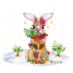 Rabbit With Christmas Light  Christmas Holidays  Ready To Press Dtf Transfers dtfintexas