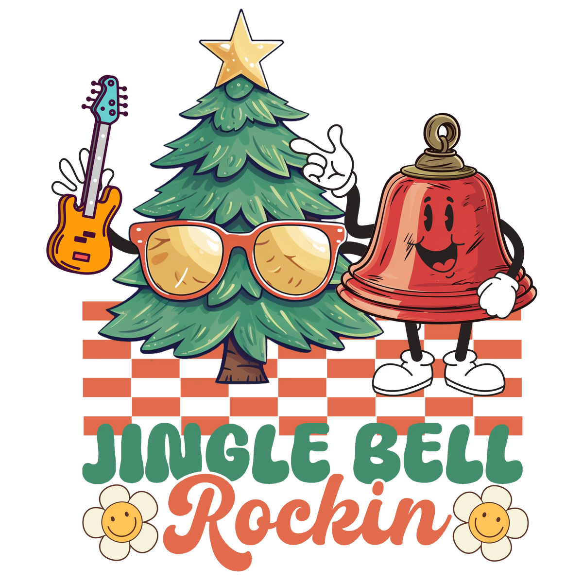 Ring The Bell Rockin Christmas Holidays  Ready To Press Dtf Transfers dtfintexas