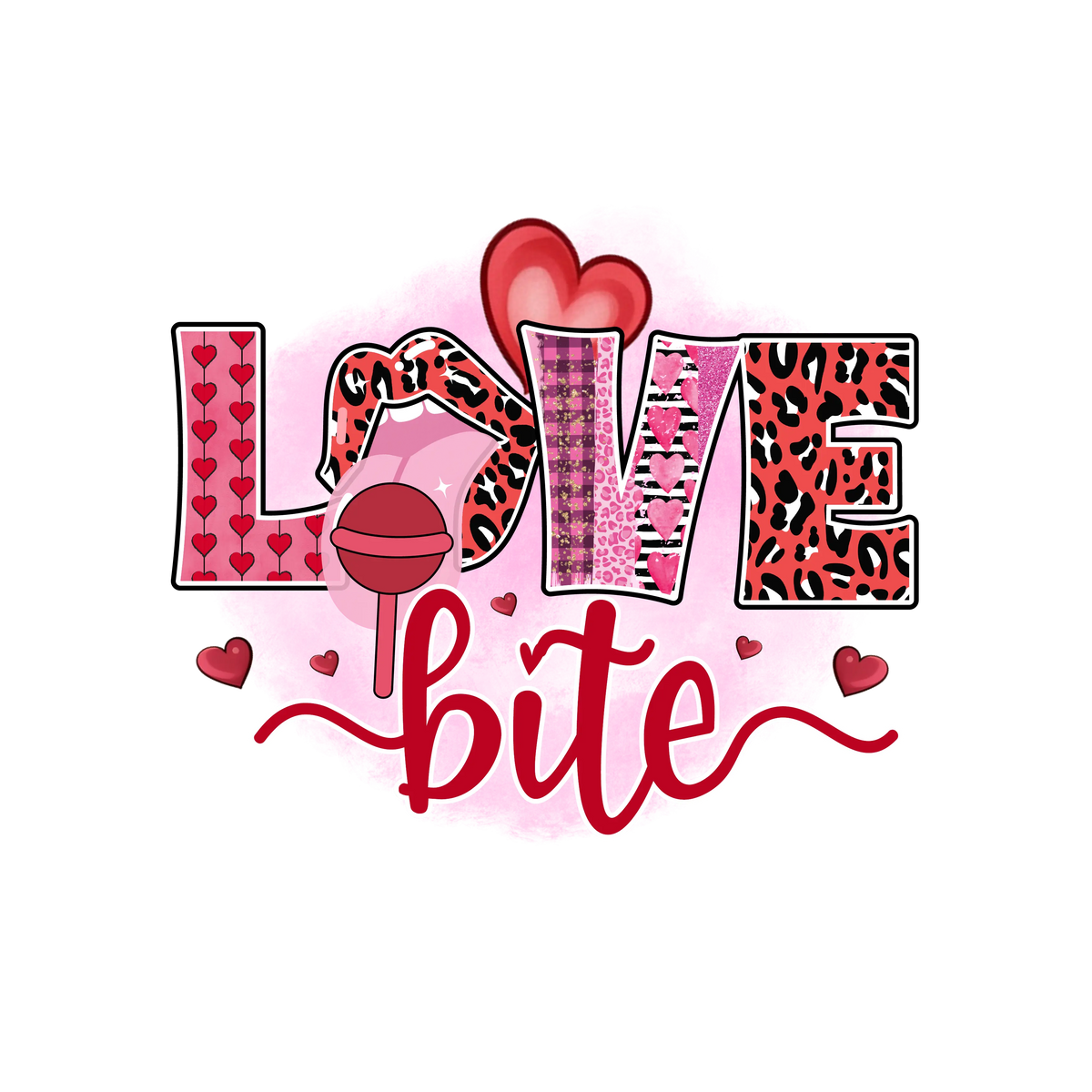 Love bite   Valentine' s Day  Holiday Ready To Press Dtf Transfers dtfintexas