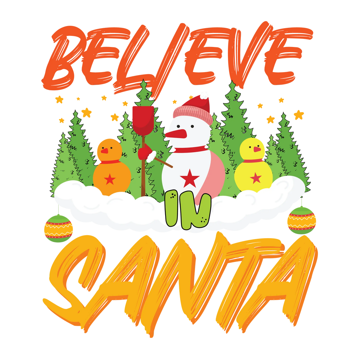 Belıeve In Santa Christmas Holiday  Ready To Press Dtf Transfers dtfintexas