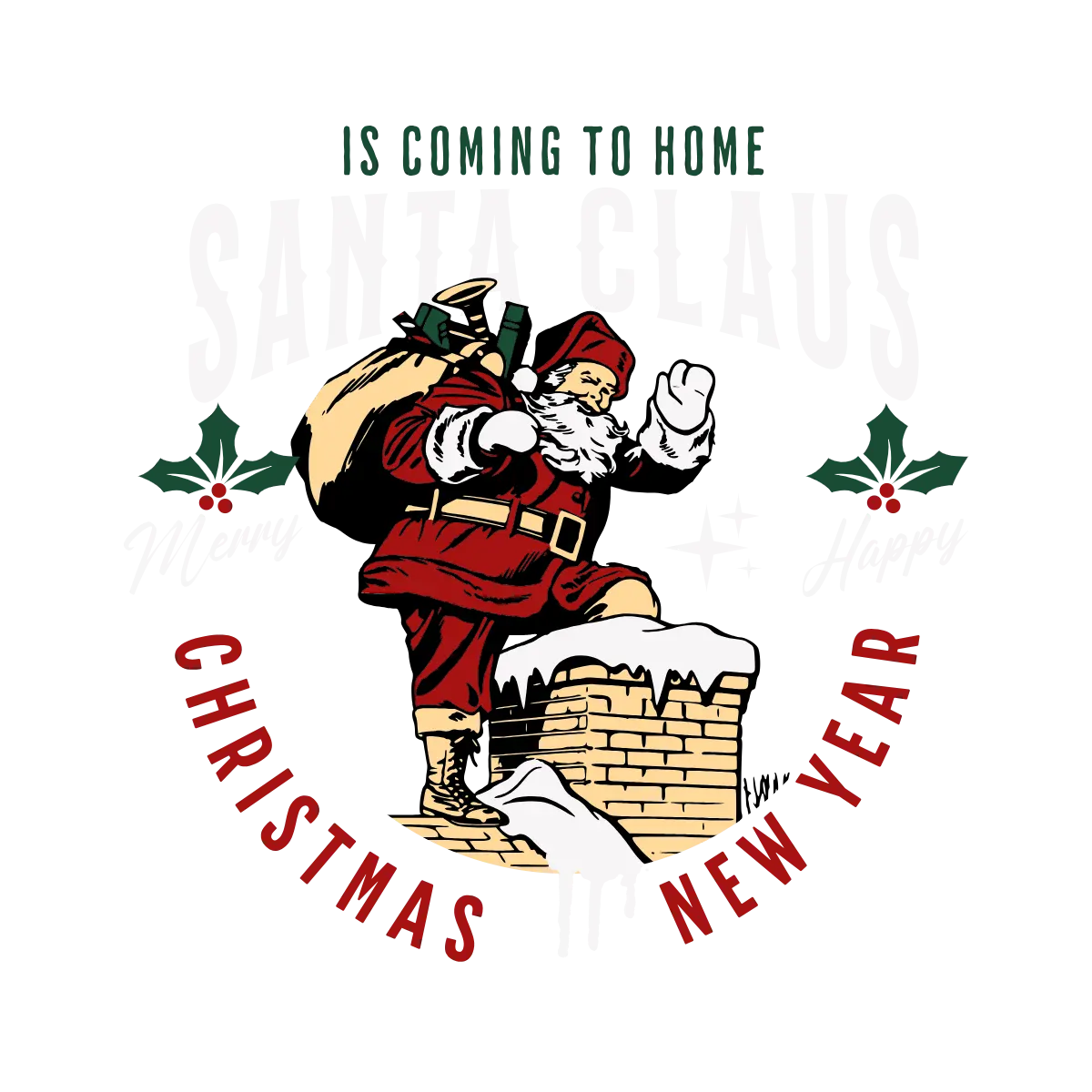 Santa Claus CHRISTMAS HOLIDAY  Ready To Press Dtf Transfers dtfintexas