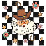 SantaCowboyChecker8   Christmas Holiday  Ready To Press Dtf Transfers dtfintexas