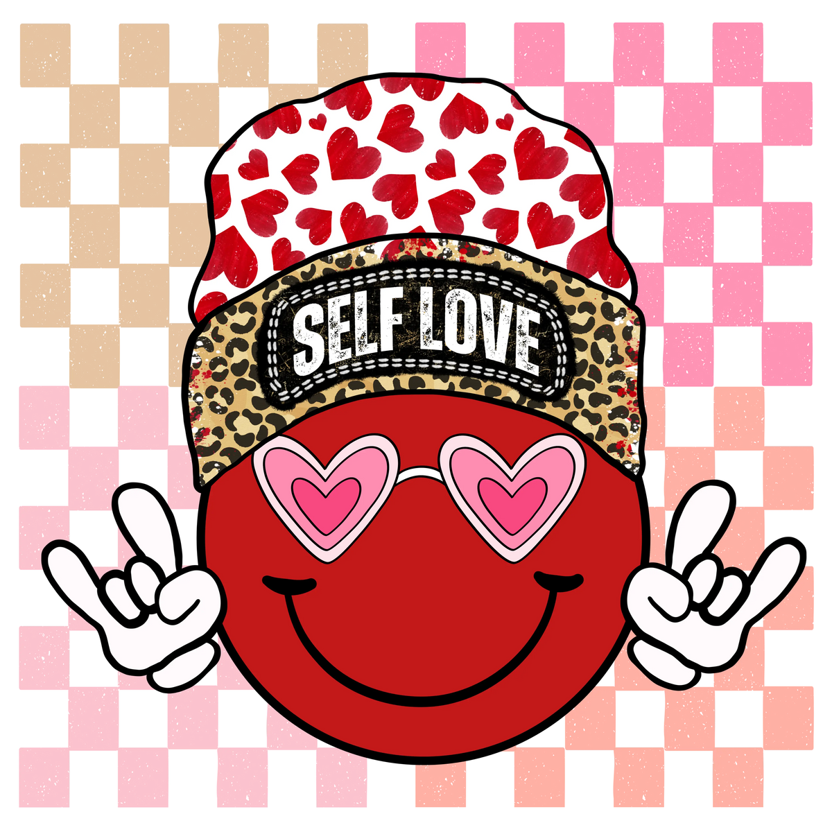 SelfLoveSmileCheckerR3   Christmas Holiday  Ready To Press Dtf Transfers dtfintexas