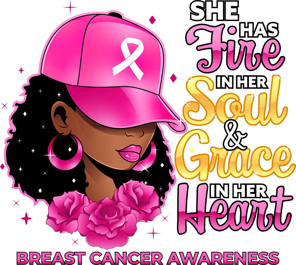 She Has Fire In Her Breast Cancer   Breast Cancer Awareness   Charities & Causes  Ready To Press  Dtf Transfers dtfintexas