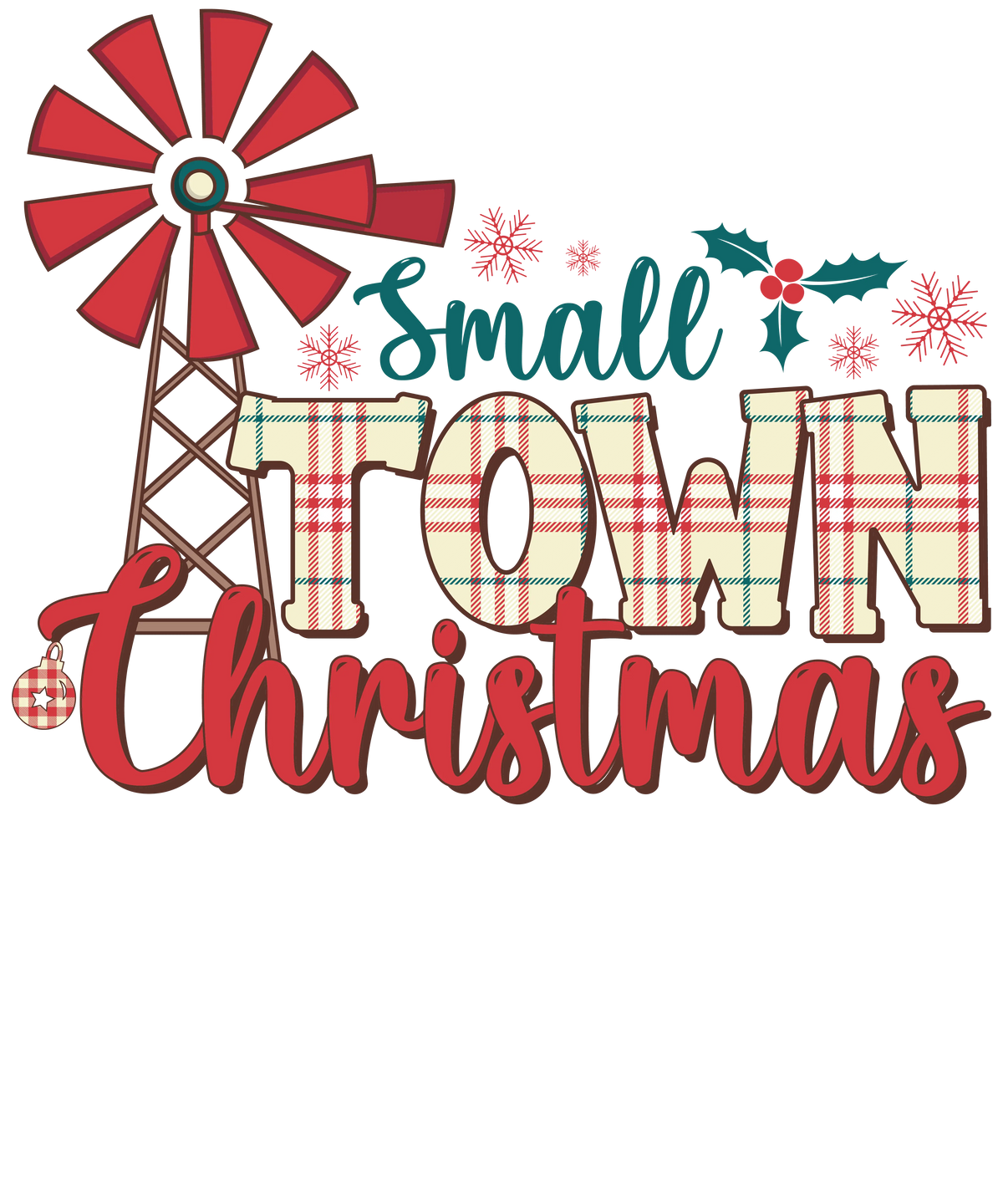 Small Town Christmas Shirt Plaid  Christmas Holiday  Ready To Press Dtf Transfers dtfintexas