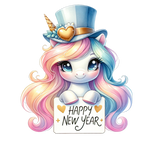 Unicorn New Year Clipart (1)  New  Year's Eve  Holiday Ready To Press Dtf Transfers dtfintexas