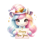 Unicorn New Year Clipart  New  Year's Eve  Holiday Ready To Press Dtf Transfers dtfintexas