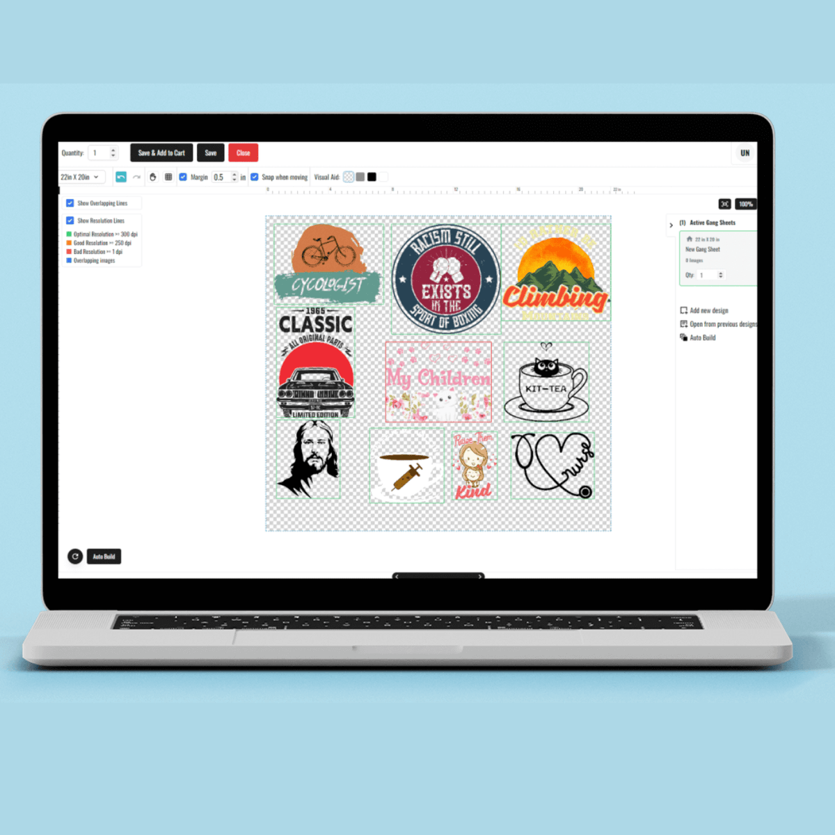 UV DTF  Gang Sheet  Builder dtfintexas