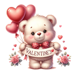 Valentina Bear (10) Valentine' s Day  Holiday Ready To Press Dtf Transfers dtfintexas