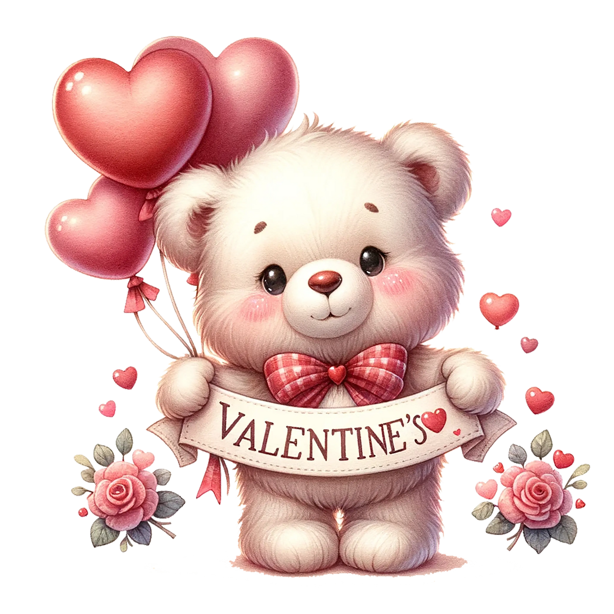Valentina Bear (10) Valentine' s Day  Holiday Ready To Press Dtf Transfers dtfintexas