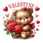 Valentina Bear (2) Valentine' s Day  Holiday Ready To Press Dtf Transfers dtfintexas
