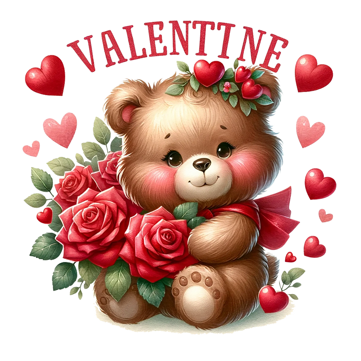 Valentina Bear (2) Valentine' s Day  Holiday Ready To Press Dtf Transfers dtfintexas