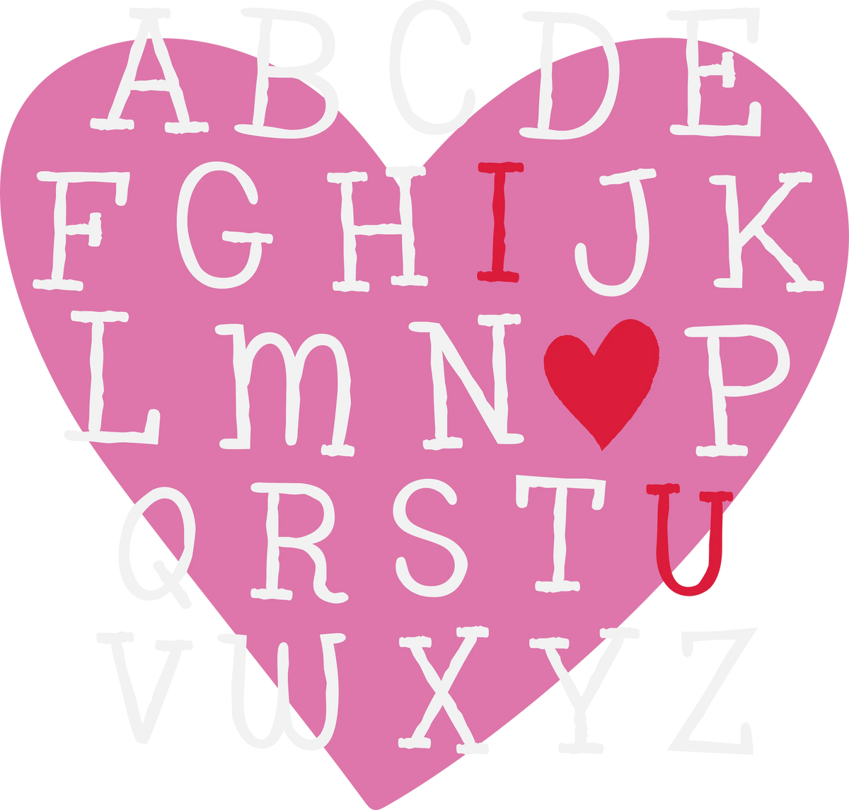 Valentinas Alphabe  Valentine' s Day  Holiday Ready To Press Dtf Transfers dtfintexas