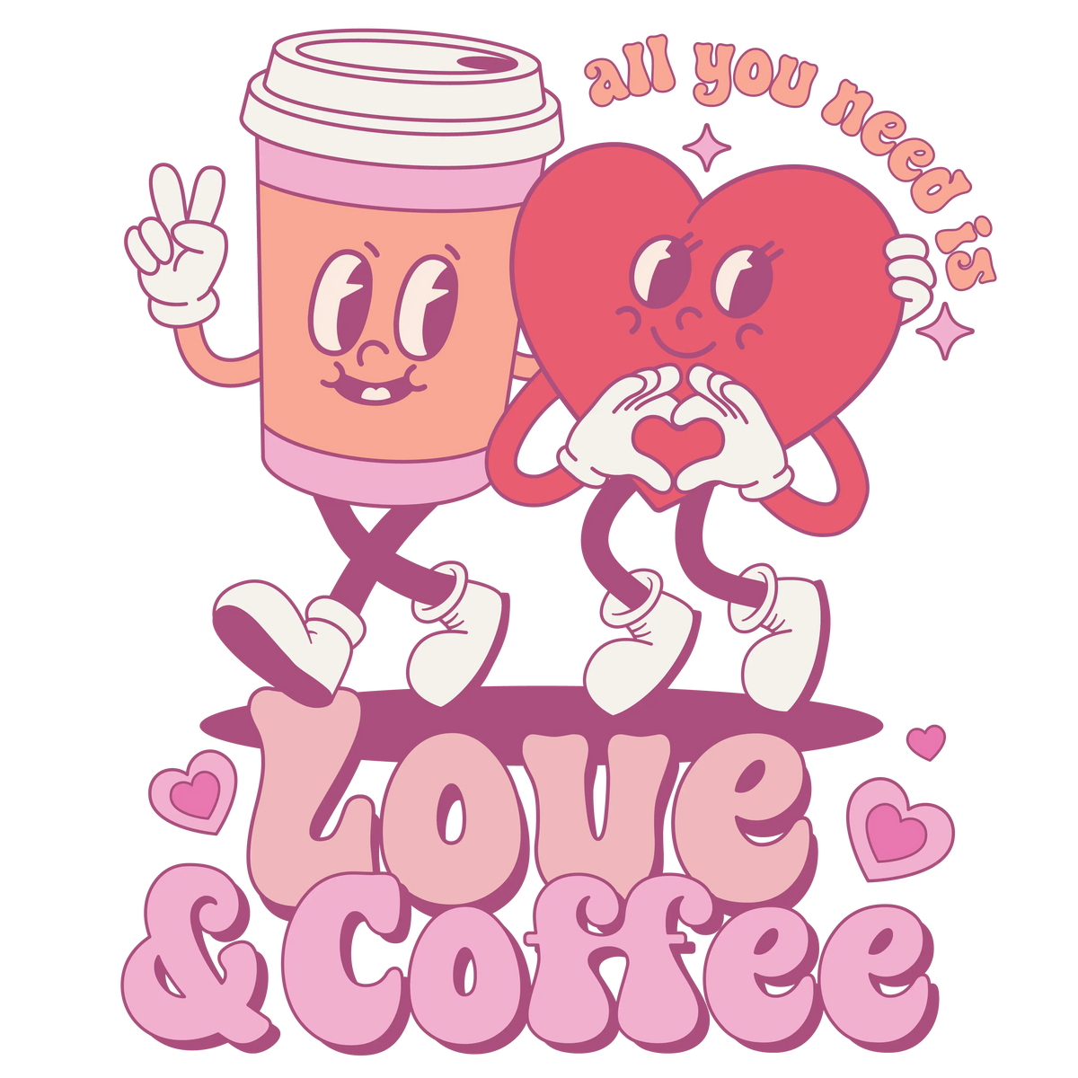 Love Coffe Valentines 1 Valentine' s Day  Holiday Ready To Press Dtf Transfers dtfintexas