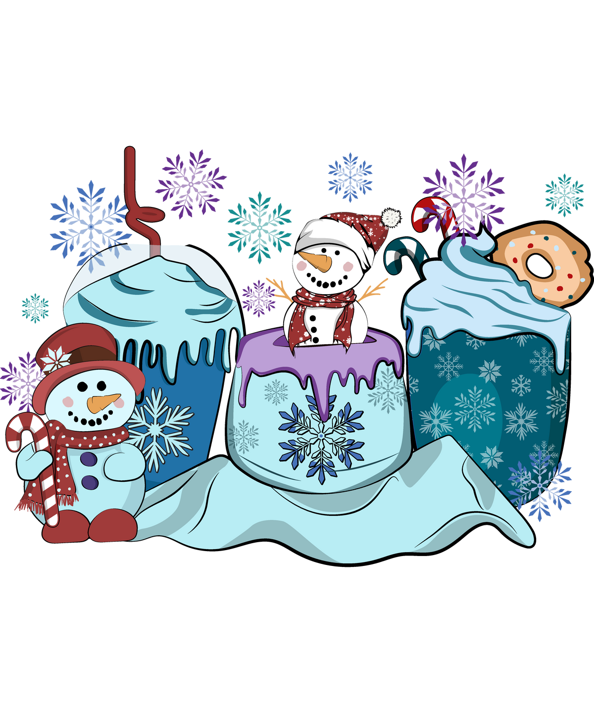 Winter Coffee Christmas Holiday  Ready To Press Dtf Transfers dtfintexas