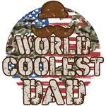 World Coolest Dad PATRIOTIC  HOLIDAYS READY TO PRESS dtfintexas