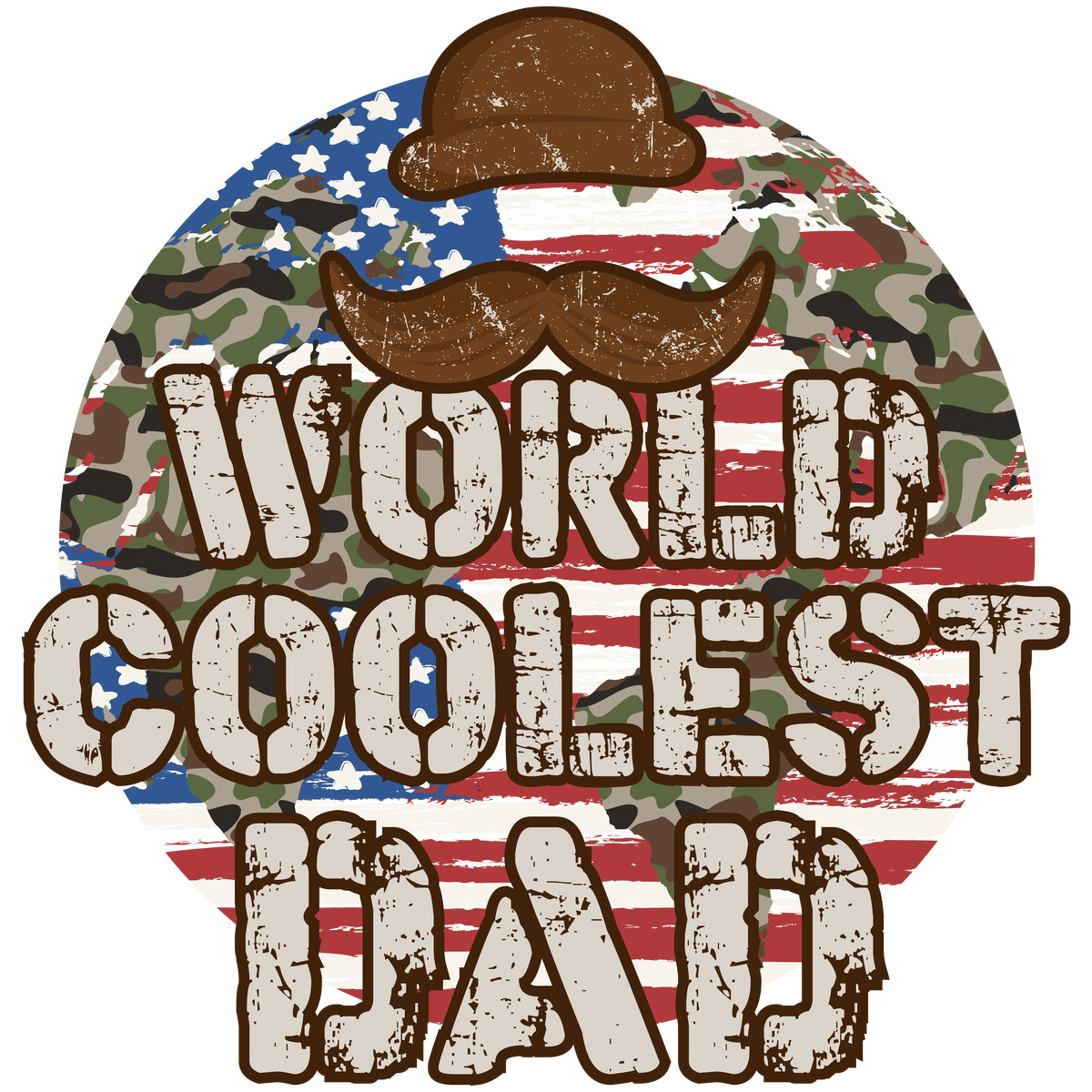 World Coolest Dad PATRIOTIC  HOLIDAYS READY TO PRESS dtfintexas