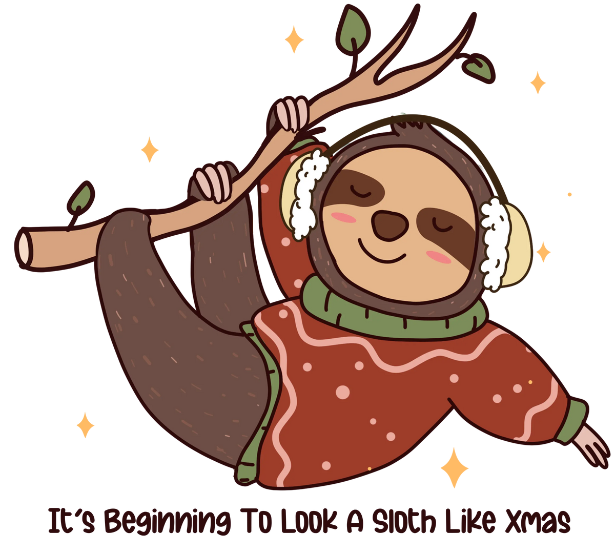 CHRISTMAS (51) SLOTH  CHRISTMAS HOLIDAY  Ready To Press dtfintexas
