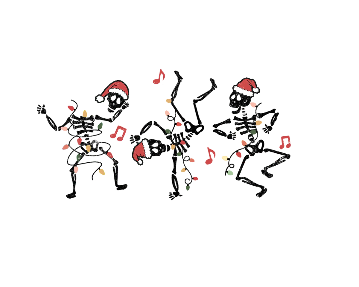 CHRISTMAS  SKELETON CHRISTMAS HOLIDAY  Ready To Press dtfintexas