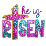 cross he is risen sequin Easter Holiday Ready To Press Dtf Transfers dtfintexas
