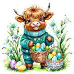 highlandcow easter 2   Easter Holiday Ready To Press Dtf Transfers dtfintexas