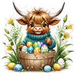 highlandcow easter 3   Easter Holiday Ready To Press Dtf Transfers dtfintexas