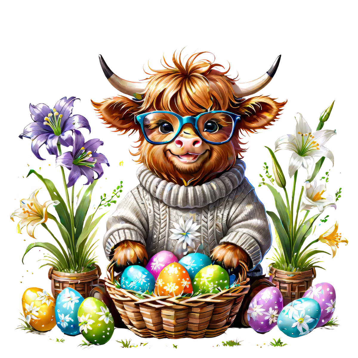 highlandcow easter 4   Easter Holiday Ready To Press Dtf Transfers dtfintexas