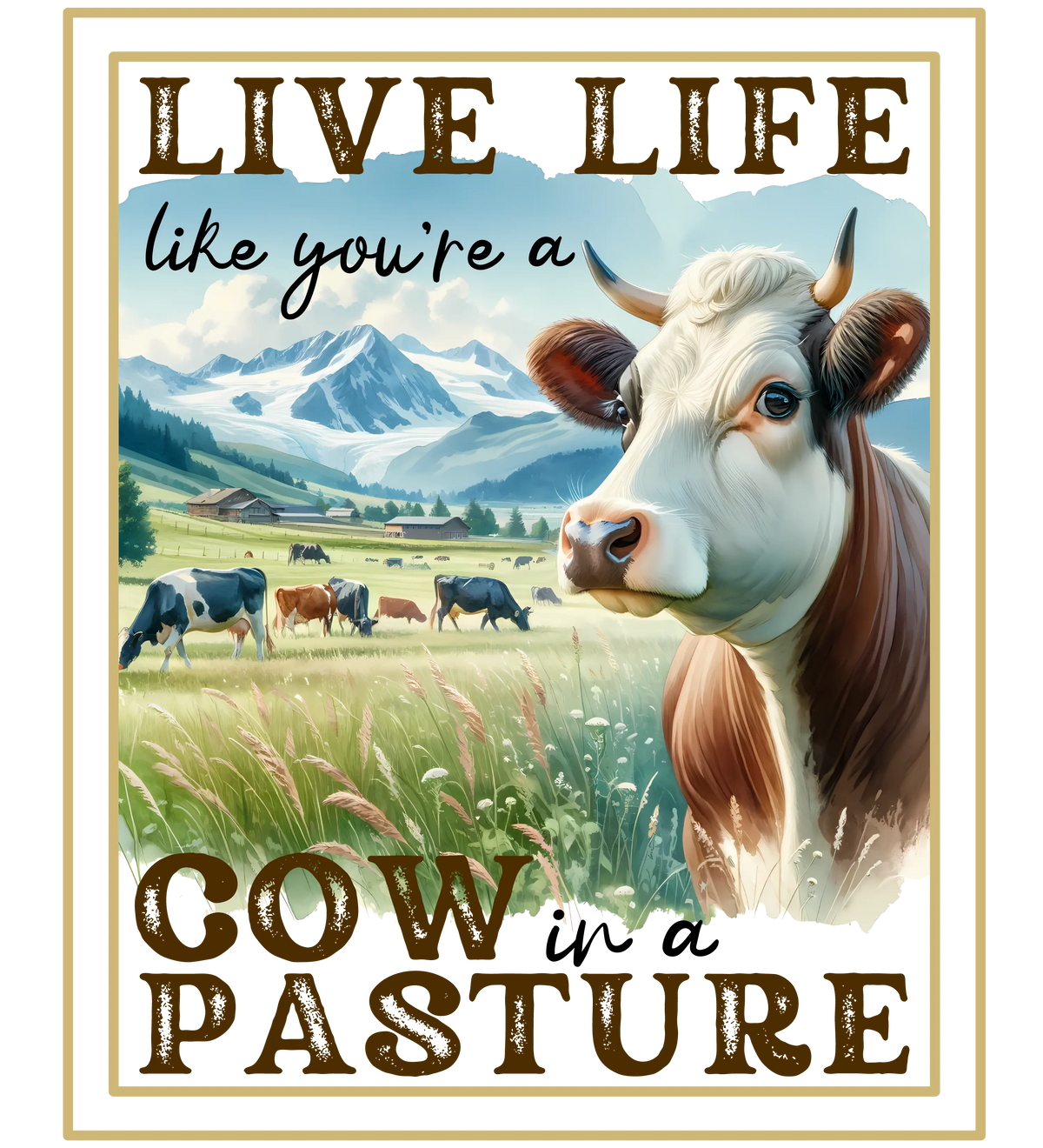 Live life Farm Animals  Animals  Ready To Press  Dtf Transfers dtfintexas