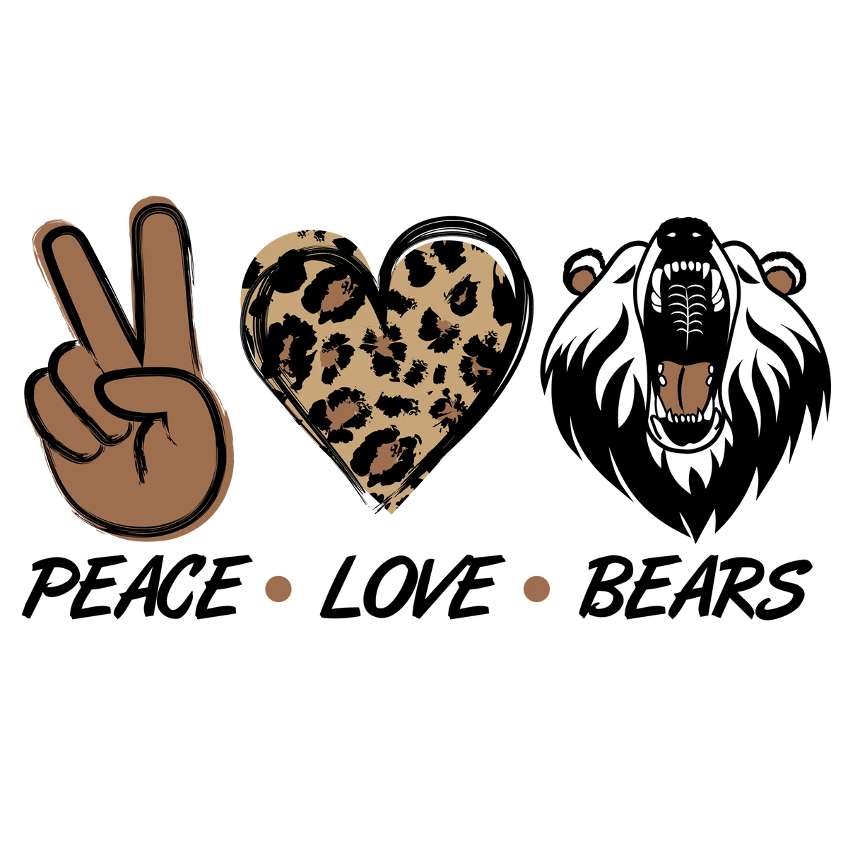 Peace Love Bears  Valentine' s Day  Holiday Ready To Press Dtf Transfers dtfintexas