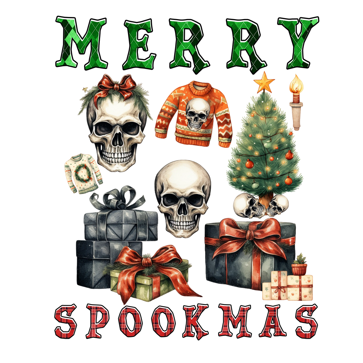 Merry Christmas Skeleton (11)  Christmas  Ready To Press Dtf Transfers dtfintexas