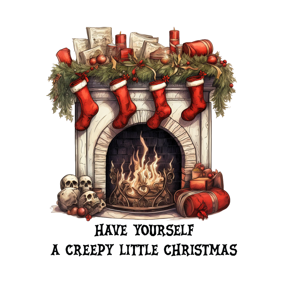 merry Christmas-skeleton (2) Christmas  Ready To Press Dtf Transfers dtfintexas