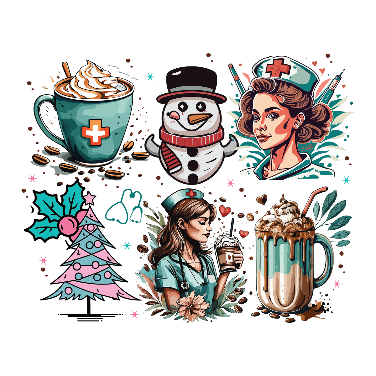 Merry Christmas  Nurse 215  Christmas Holidays  Ready To Press Dtf Transfers dtfintexas
