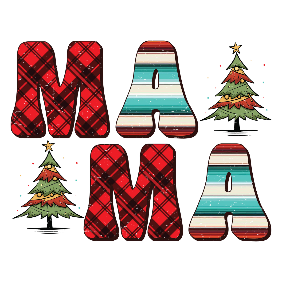 Mama  Christmas Holidays  Ready To Press Dtf Transfers dtfintexas